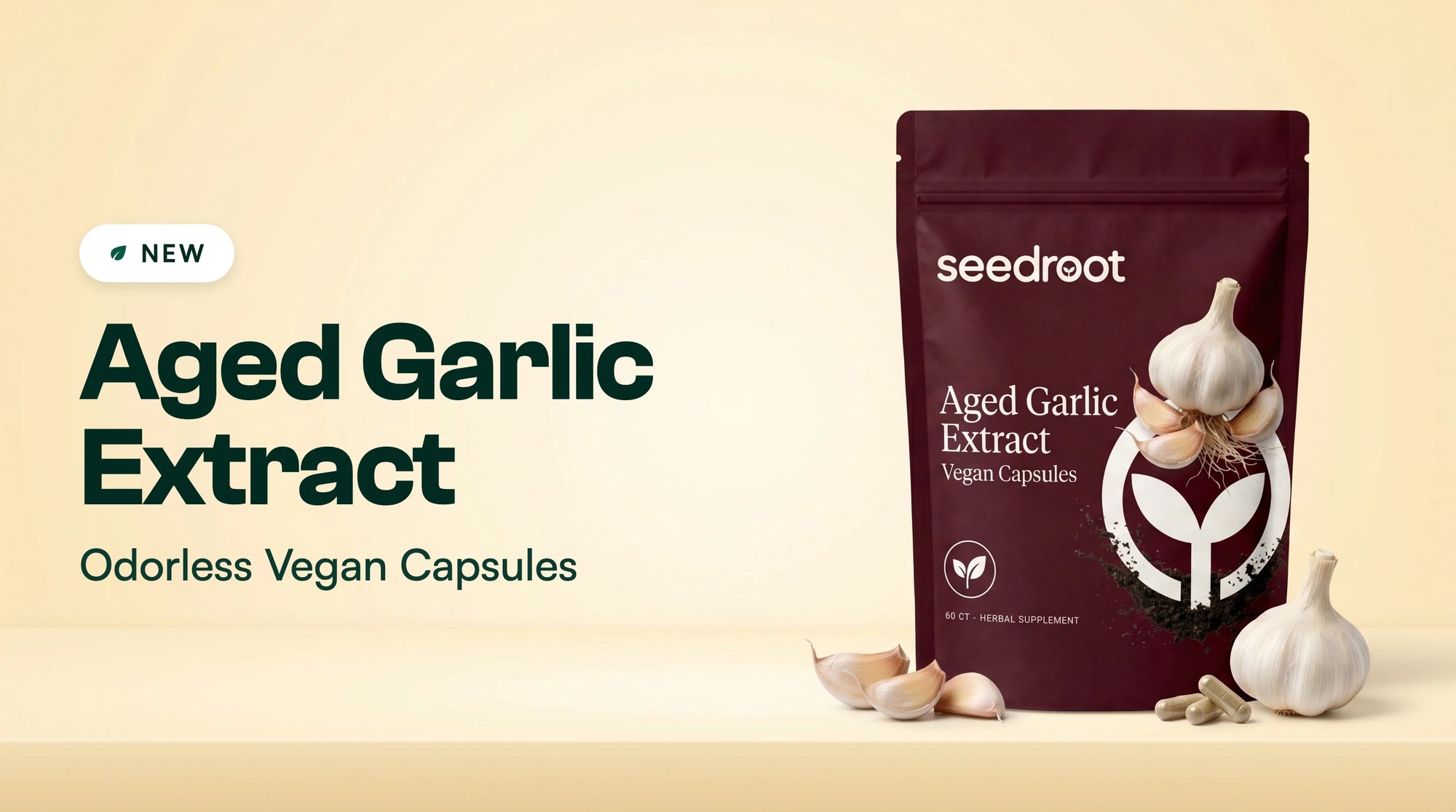 Seedroot Aged Garlic Extract Vegan Capsules — new